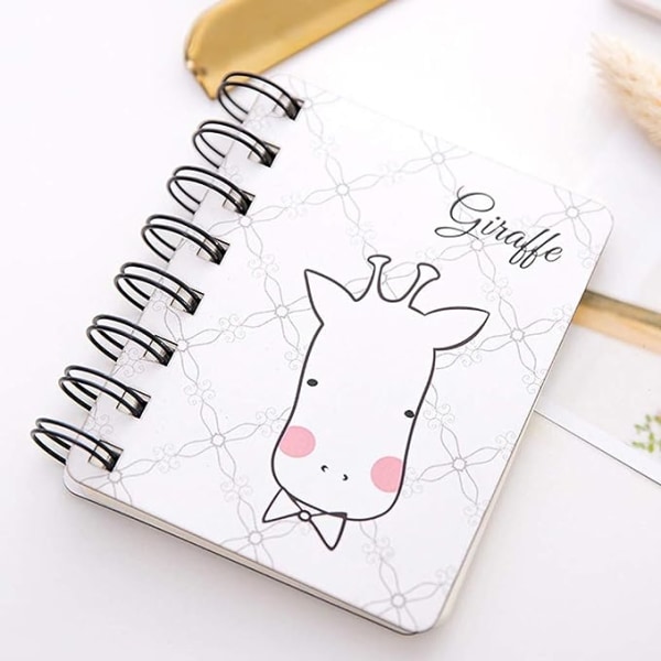Lille Mini Spiral Notesbøger Sød Daglig Planlægger Bærbar Mini Spiral Notesbog Journal Dagbog Lomme Notesblok Memo Pads til Hjem Skole Rejser (Farve: E)