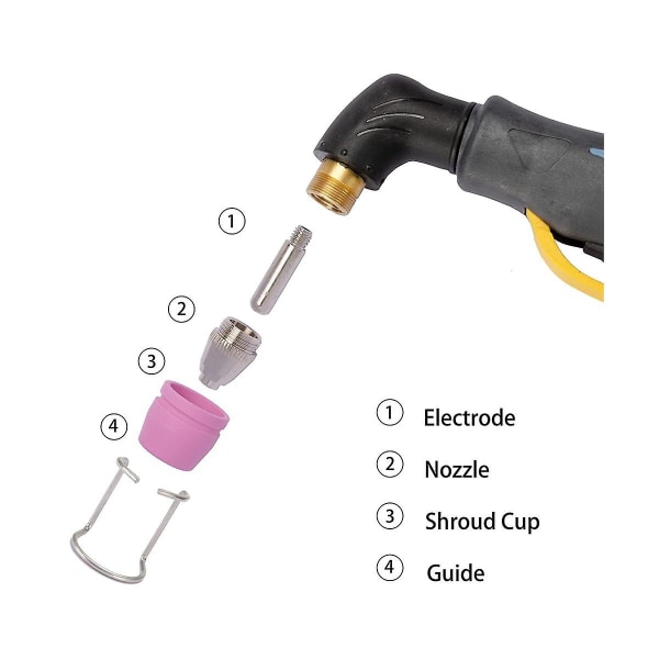 Ag60 Sg-55 Wsd-60 Plasmaskærer Skærefakkel Spidsdyser Forbrugsstoffer Kit Plasmaskærer Tilbehør