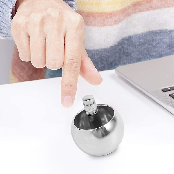 Tipp topp metall flip over topp mindre stål snurrande topp fantastiskt leksak, silver