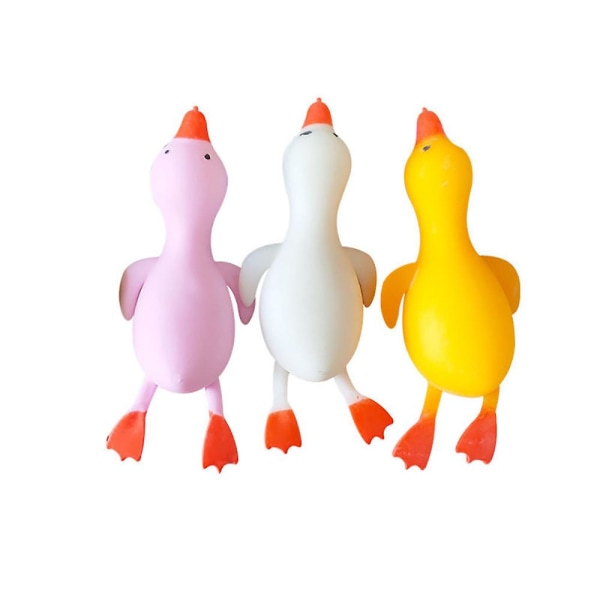 3 st Söt tecknad anka Stress relief Klämleksaker Reliever Squish Toy Djur Anti Stress För Barn Vuxna Presenter Fidget Toys
