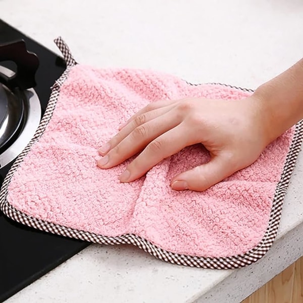10 STK Kjøkkenvaskefiller kan henges Coral Velvet filler Kjøkkenrengjøring skureputer filler Absorberende fortykket rengjøringsfiller Kjøkkenskrubbebørste wi