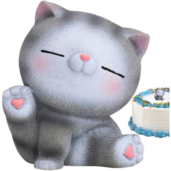 Katt Dashbordfigurer | Kreativ Bilkattdekor Resin, Katt Skrivebordsdekor Miniatyr Katt Bursdagskake Baking Dekorasjon Fe-Dyr Ch