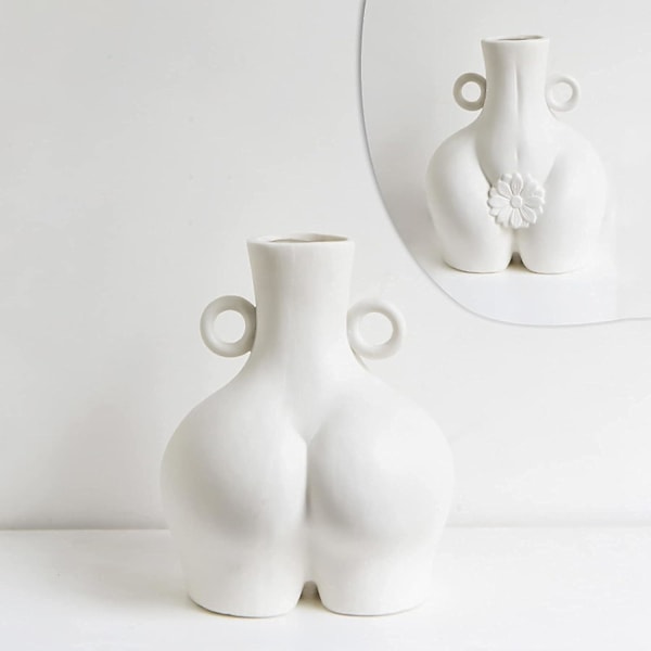 Mänsklig kropp Vas Keramik Blomkruka Abstrakt Konst Hantverk Elegant Heminredning Kvinnlig Kropp Prydnad Blomkruka Kreativ Present (Liten)