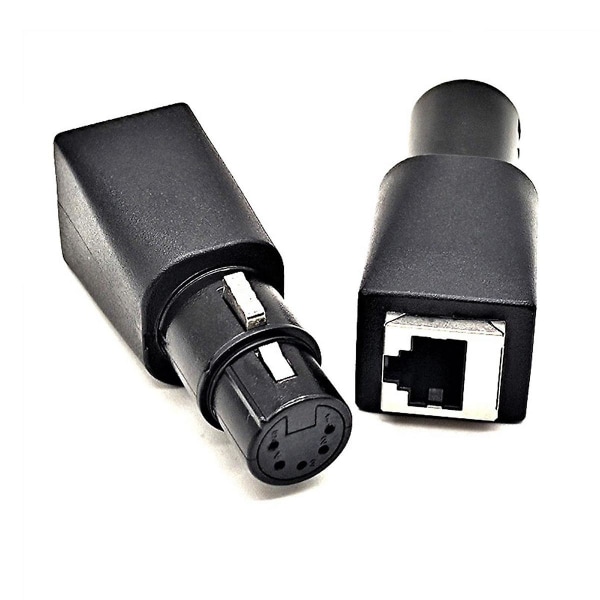 1 Par DMX til RJ45-kontakt RJ45 Ethernet til 5-pins XLR DMX hunn- og hannadapter for lydvideo