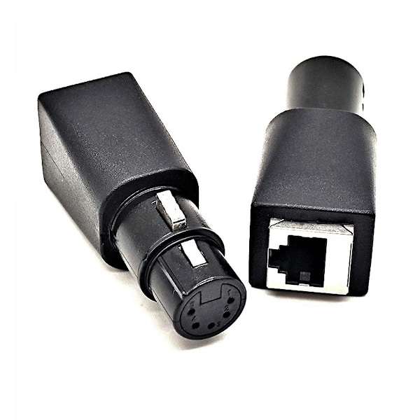 1 par DMX til RJ45-stik RJ45 Ethernet til 5-benet XLR DMX hun- og hanadapter til lyd-video