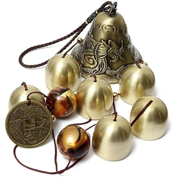 Onnenwindchimes Fengshui-kello Kupariseos Lohikäärmekello 6 Kelloa Ripustettava Tuulikello Kotiin Puutarhaan Ripustettava Onnea Siunaus