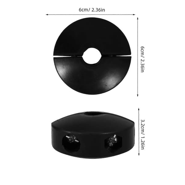 Slangeopruller Kuglestop Gummiprop til Slangeopruller 2 Stk. Dele Black 6.00X6.00X3.20CM
