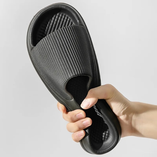 Mote Men Women Tøfler Sklisikre Flip Flops Lett EVA Komfortable Bad Strand Tøfler Stor Størrelse 47 48 Negro 35-36