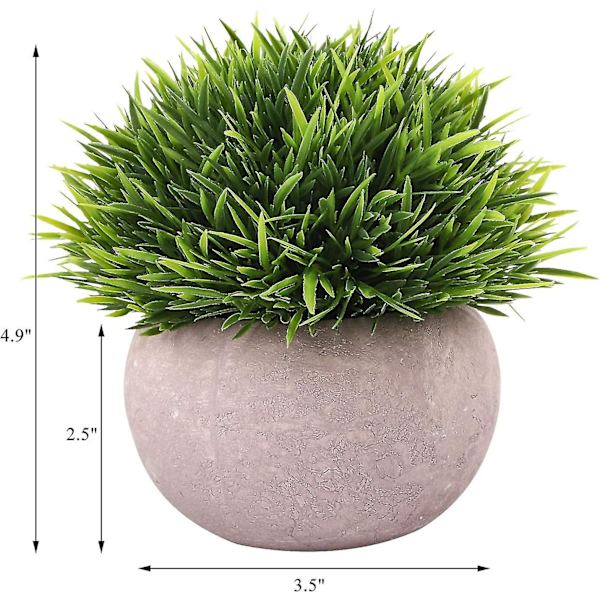 4 pakker kunstige mini potteplanter i plast, kunstige topiary buske, falske planter til badeværelse, hjemmekontor, skrivebordsdekoration