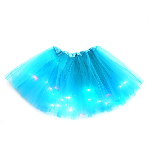 2-8 år Baby Girls Light Up LED Tutu kjol Fairy tutu Kid Fancy Party Kostym Balett Klänning i lager - Ljusblå