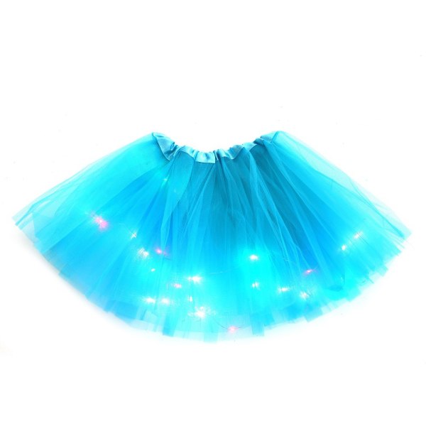 2-8 år babypiger lyser op LED tutu nederdel Fairy tutu Kid Fancy festkostume Ballet Kjole i lag - Lyseblå