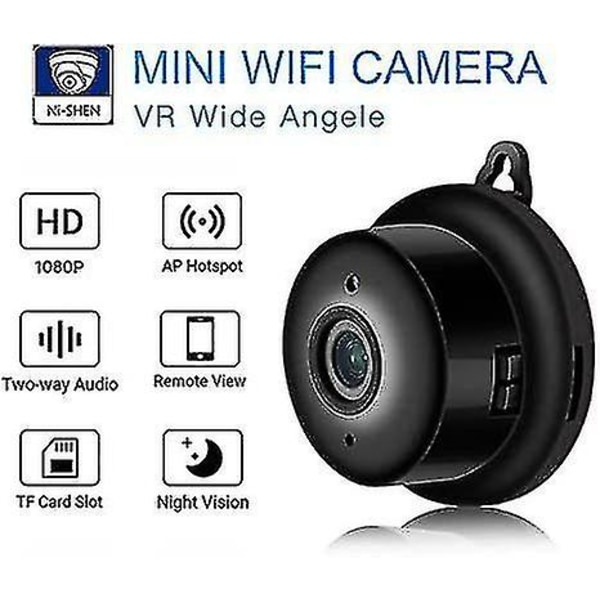 Skjult spionkamera - Mini Wi-fi Hd 1080p kamera - Lille trådløst kamera med Ip kamera med infrarød - Night Vision Funktion - Hjem