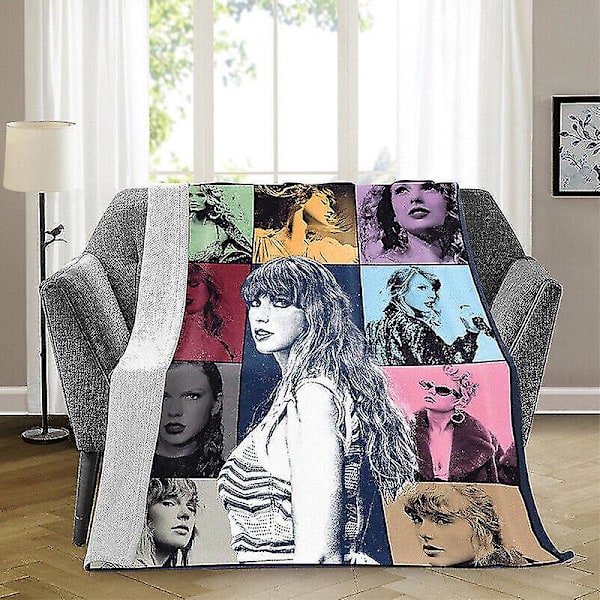 Singer Taylor Swift Flanellfilt - Mjuk och varm filt för soffa eller säng