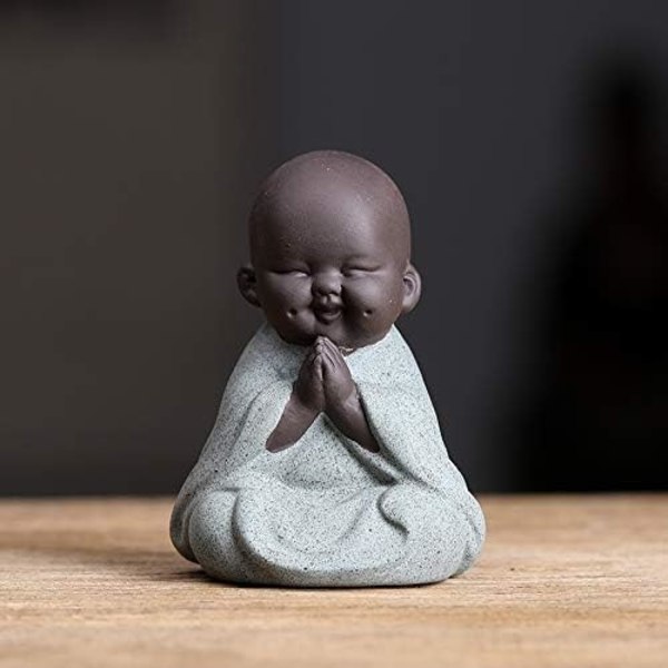 Keramisk Søt Buddha-statue Munkefigur Kreativt babyhåndverk Dukker Ornamenter Gave Klassisk delikat Keramikk Kunst og håndverk Te Ac