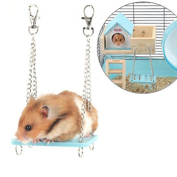 Hamster Legetøj Svingende Hængende Gadget Træbur Tilbehør Forsyninger Underhold Mus