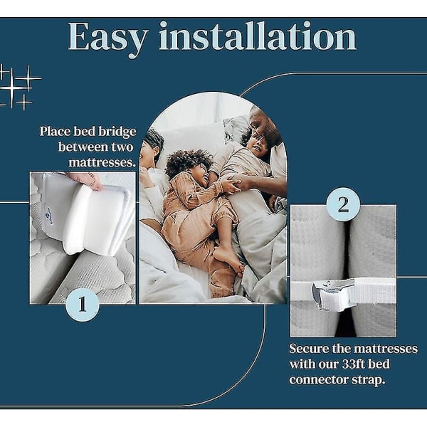 20 cm Bed Bridge Madras Connector til at gøre to enkeltsenge til King Wege Madras med madrasrem til gæstestuen