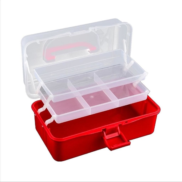 Bärbara nageltillbehör Nagelverktyg Förvaringslåda Smycken Organizer Hållare Box, Röd & Vit