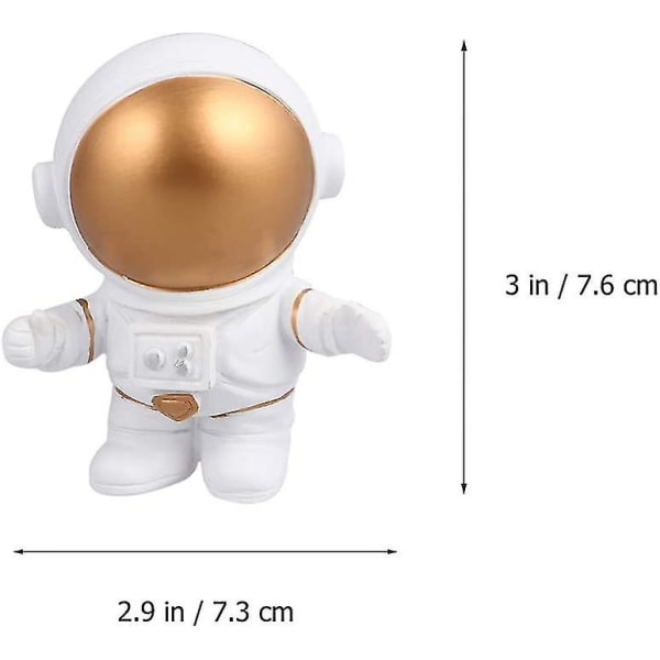 Astronaut Figur Astronaut Resin Lekekake Toppers 2stk Cupcake Toppers Skrivebordsornament Toppers Bryllupsbursdagsfestivalkake Topp