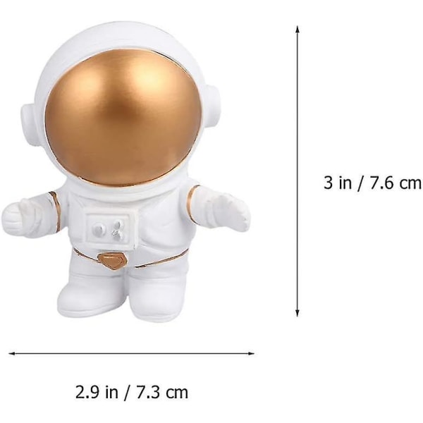 Astronaut Figur Spaceman Resin Toy Cake Toppers 2 stk Cupcake Toppers Desktop Ornament Toppers Bryllup Bursdag Festival Cake Topper