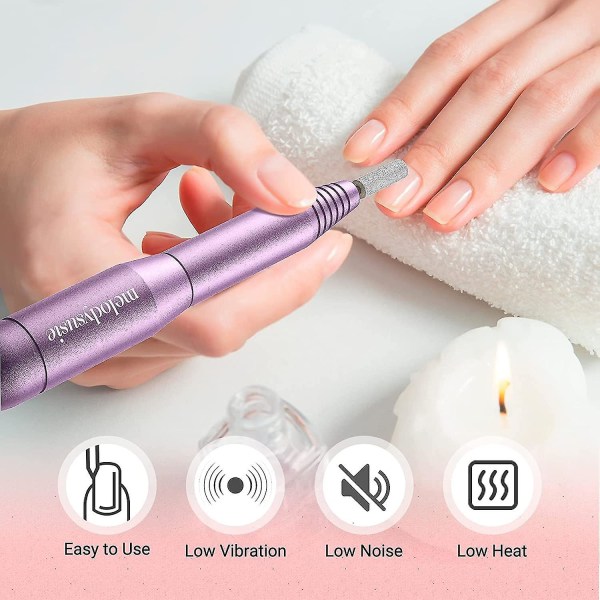 Elektrisk nagelborrmaskin 11-i-1-sats, bärbar elektrisk nagelfil-efile set för akrylgelnaglar, manikyr pedikyrverktyg med