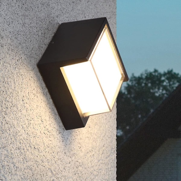Vintervarm LED-vegglampe - t543 firkant 12w (varm hvit)