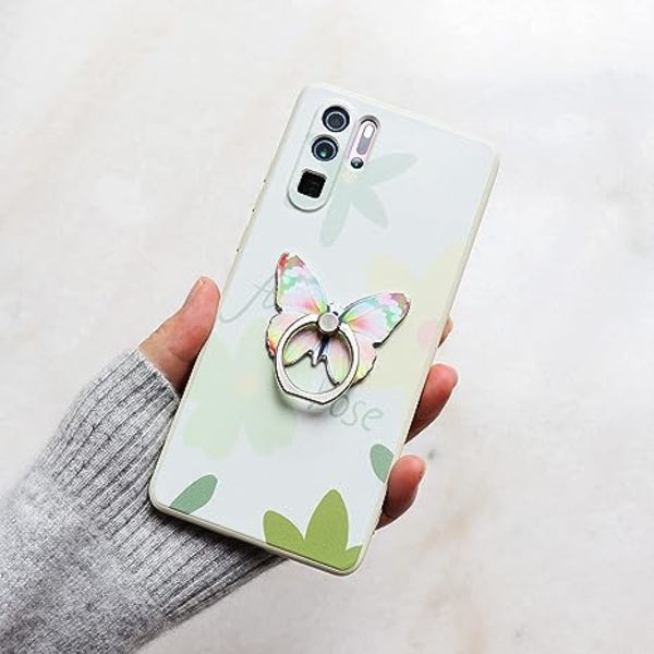 Fjärilsmobiltelefon Ringhållare Finger Ring Grip Stativ 360° Rotation 180° Flip Universellt Stativ Kompatibel med Alla Smartphones (Grön)
