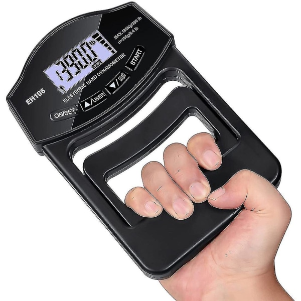 Caraele Grip Strength Tester, 396lbs/180kg Digitaalinen Käden Dynamometri Grip Voimamittari Usb Lcd Näyttö Käsi