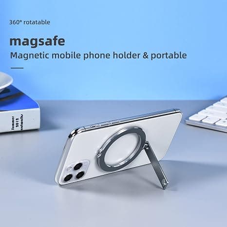 Egnet til iPhone12/13 Magnetisk Telefonholder Multifunktionel Skrivebordsstativ Foldbar Bærbar (Grå)