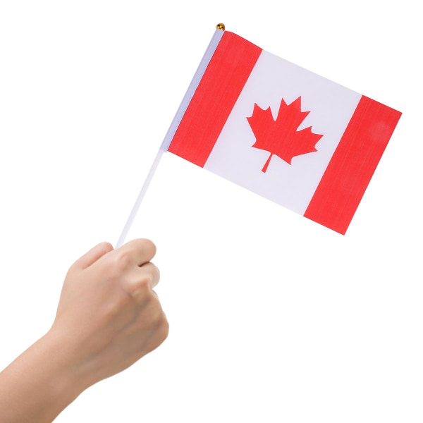 50 st Canadian Flag Små Internationella Flaggor Kanada Stick Flagga Länderflaggor På Sticka
