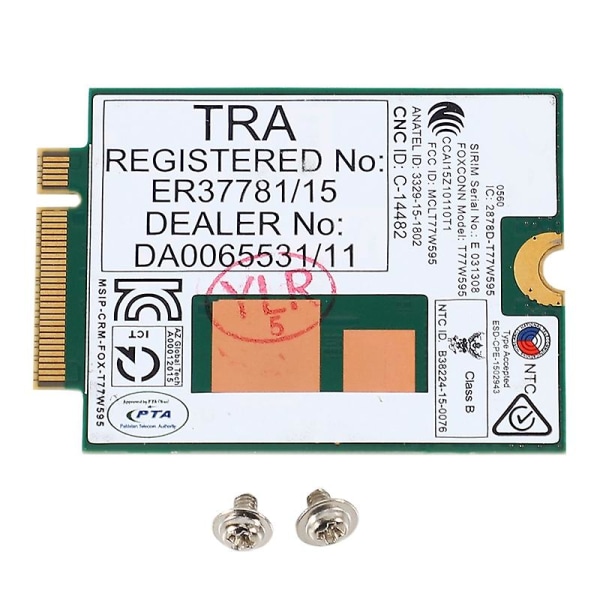 Lt4120 X5 Lte T77w595 796928-001 4g Wwan M.2 150mbps Lte-modem for HP Elite X2 840 850 G3 640 650 6