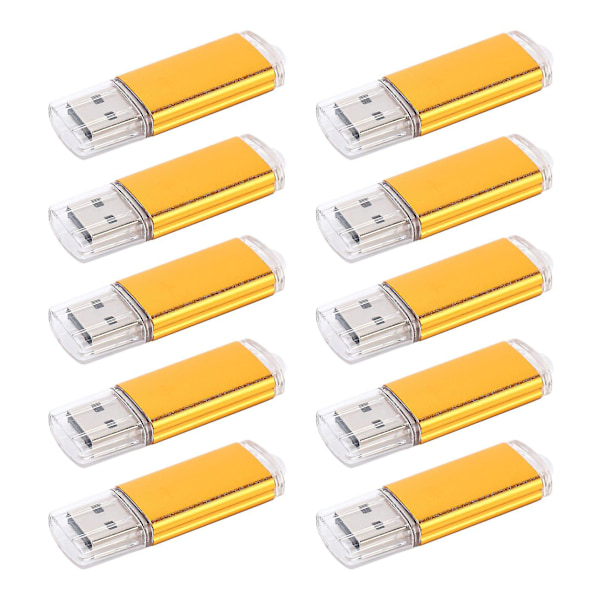 10 x 512 MB Hukommelseskort USB Flash Drive USB Flash Drive USB 2.0 Guld