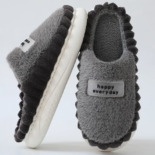 Varma tjocka utomhus bomullspadderade tofflor L 40-41