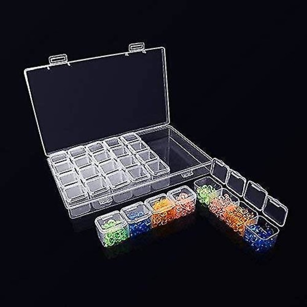 Diamond Stick Box 3 st Varje Genomskinlig Förvaringslåda Med 28 Mini Fack Rutnät, 5d Diamant