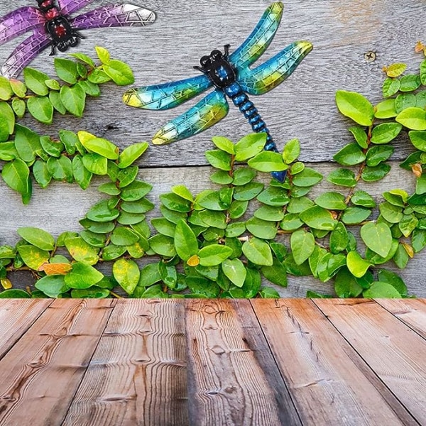 3st metallslända trädgårdsväggdekor, söt trollslända utomhus väggskulpturer, trollslända skulptur Häng för innergård Trädgård Hem utomhus (Multi)