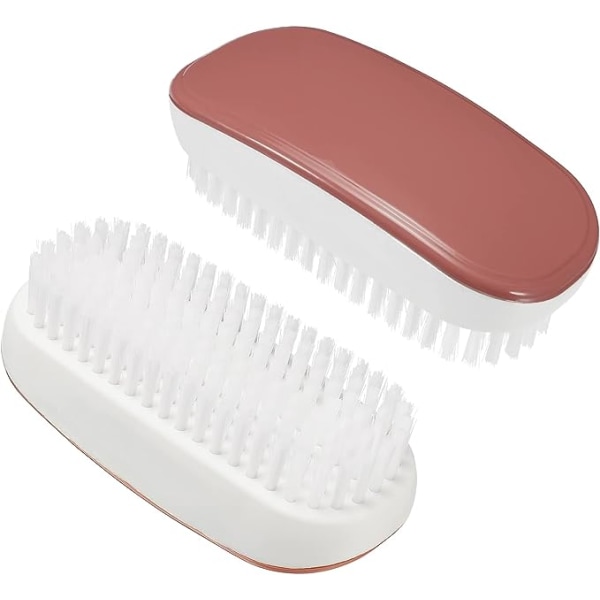 Rengöringsborste PBT-borst, 2-pack hushållshandhållna skrubbborstar för skor, sneakers, kläder, röd