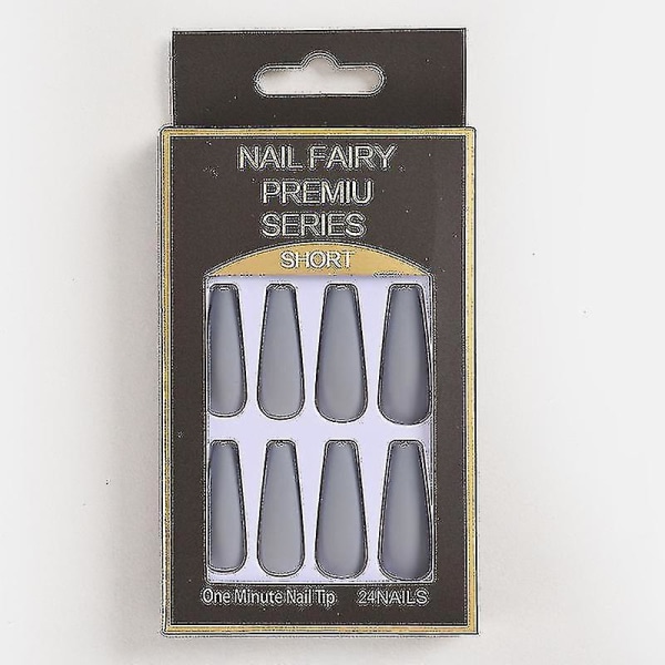 24 stk. Ballet Falske Negle Super Lange Solid Farve Harpiks Kiste Negle Piec