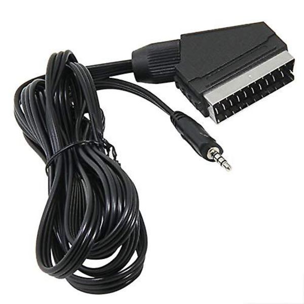 Scart til 3,5 mm, 1,4 m 3,5 mm mini-jack til Scart-kabel for TV, hodetelefoner og høyttaler