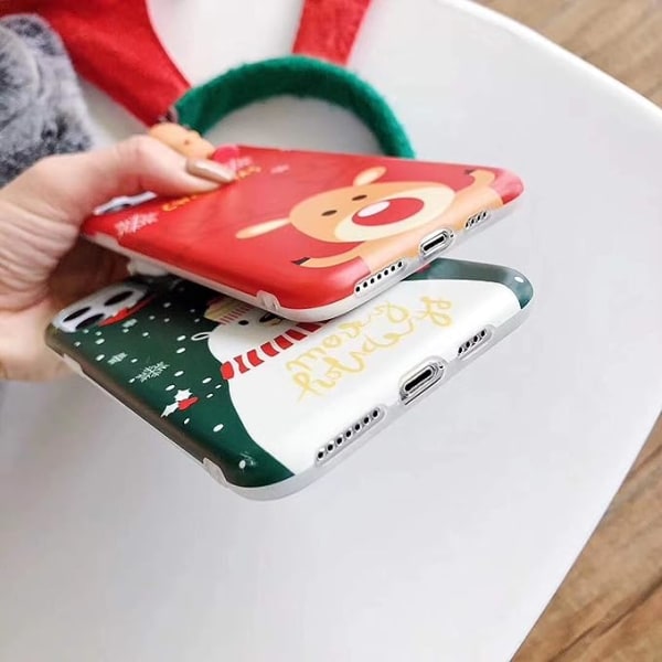 Julskal för iPhone 11 Pro Max, God Jul Mjuk Silikon TPU 3D Söt Snögubbe Tomte/Älg Mönster Vacker Söt Premium Flexibel Skyddande Skal