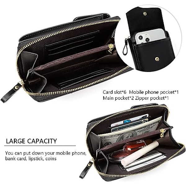 Lille læder skuldertaske, crossbody taske mobiltelefon pung pung let crossbody håndtasker til kvinder