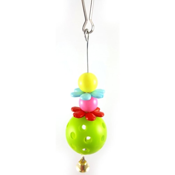 Papegøye hengende ornamenter Ball Bell Flower Design Biteleke Tygge Swing Bird Tool, tilfeldig farge