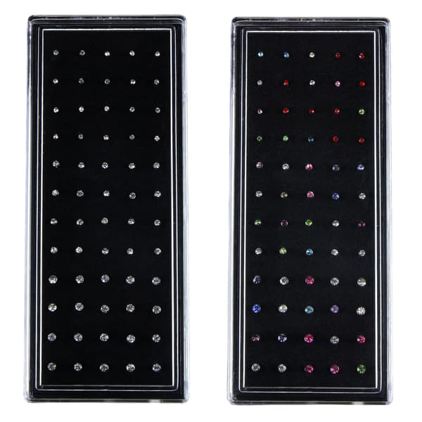 60 stk./sæt Rhinestone næsering ben studs, rustfrit stål color