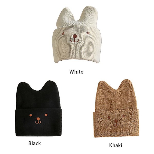 Söt karaktärsbeanie för pojkar och flickor, stickad mössa för höst och vinter, daglig gåva