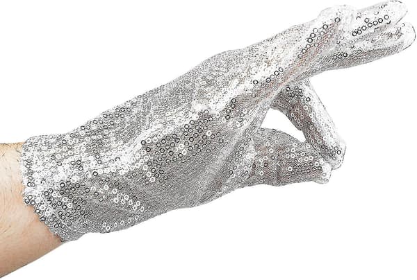 Michael Jackson Sequin Handske - Vit Höger Handske Kostym Tillbehör - 1 Styck