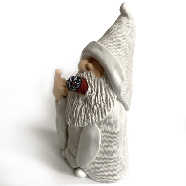 Trädgårdstomte Staty 5,9 tum Naughty Smoking Wizard Gnome Rolig Gräsmatta Harts Figur Dekoration Utomhus Staty för Gräsmatta Gård Balkong Veranda Uteplats Hem Prydnader Gar