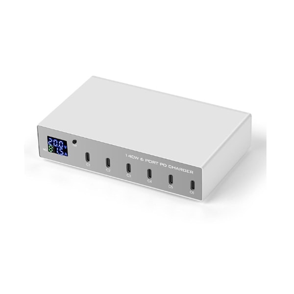 140W 6-i-1 PD-laddare Snabbladdning 3.0 USB-C Snabbladdningsstation Laddning för Laptop Typ C 30W E