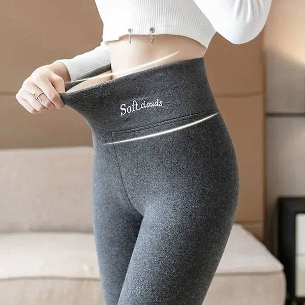 Termiske Leggings til Kvinder, Bløde Vintervarme Foret Sweatpants, Tykke Højtaljede Fløjlsstrømper Termiske Slanke Bukser til Kold Vinter