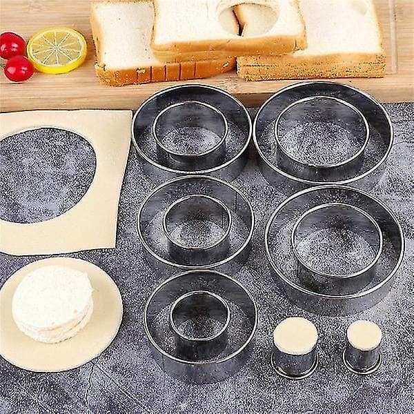 5 stk Runde Kakeformer i Rustfritt Stål, Dumpling Hud Kutteform, DIY Kakebakstverktøy