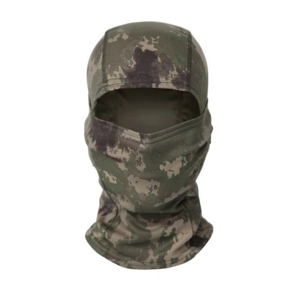 Fugtabsorberende Camouflage Balaclava Hat til Udendørs Sport, Vandreture og Cykling - Solbeskyttelse og Komfortabel Hovedbeklædning