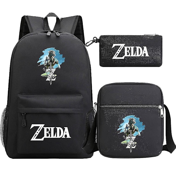 Kingdom Of Zelda Tears\" Print Skole Taske Til Teenagere Studerende 3 Stykke Skulderdragt Til Mænd Og Kvinder Rygsæk Kit 4 2