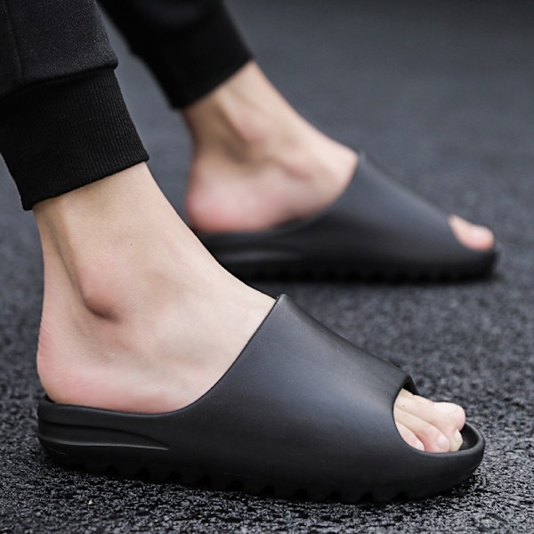 Herr- och dams inomhusslippers, EVA mjuka sulor tofflor, parskor black 40-41